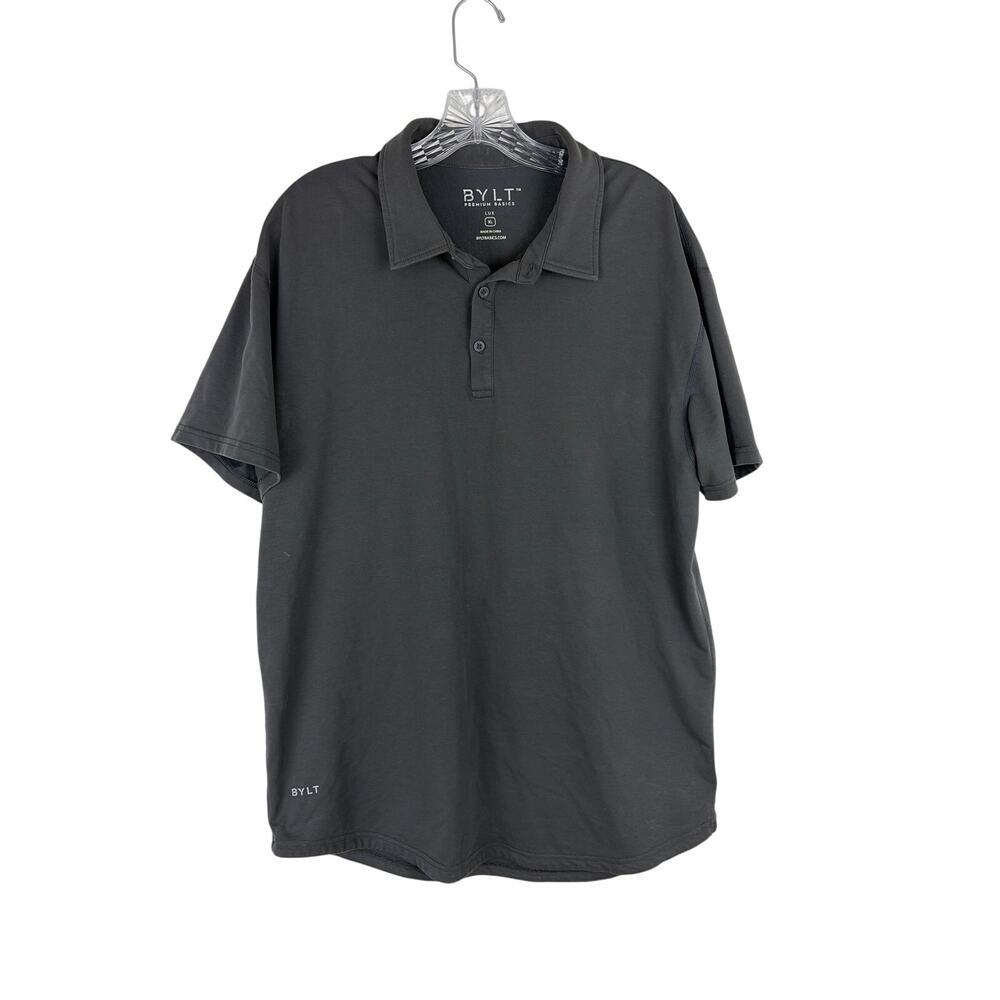 Bylt Lux Polo Shirt Mens Size XL Gray Short Sleeve Athleisure Preppy Performance